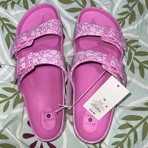 Shade and Shore Pink and White Sandals